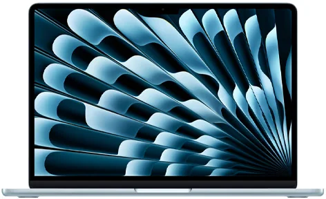 MacBook Air de 13 pulgadas abierto, fotografía oficial de Apple.